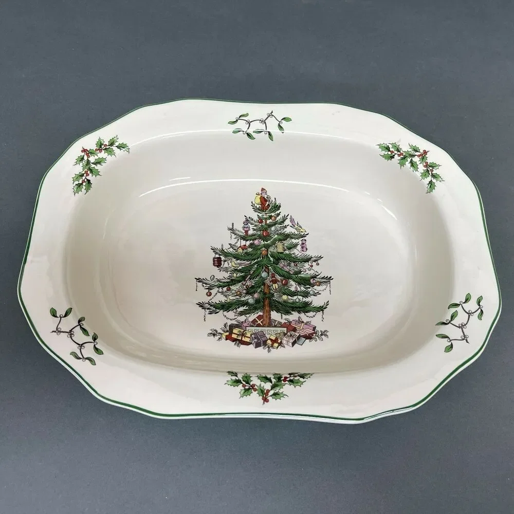 Spode‎ Christmas Tree Open Vegetable Dish 11.5
